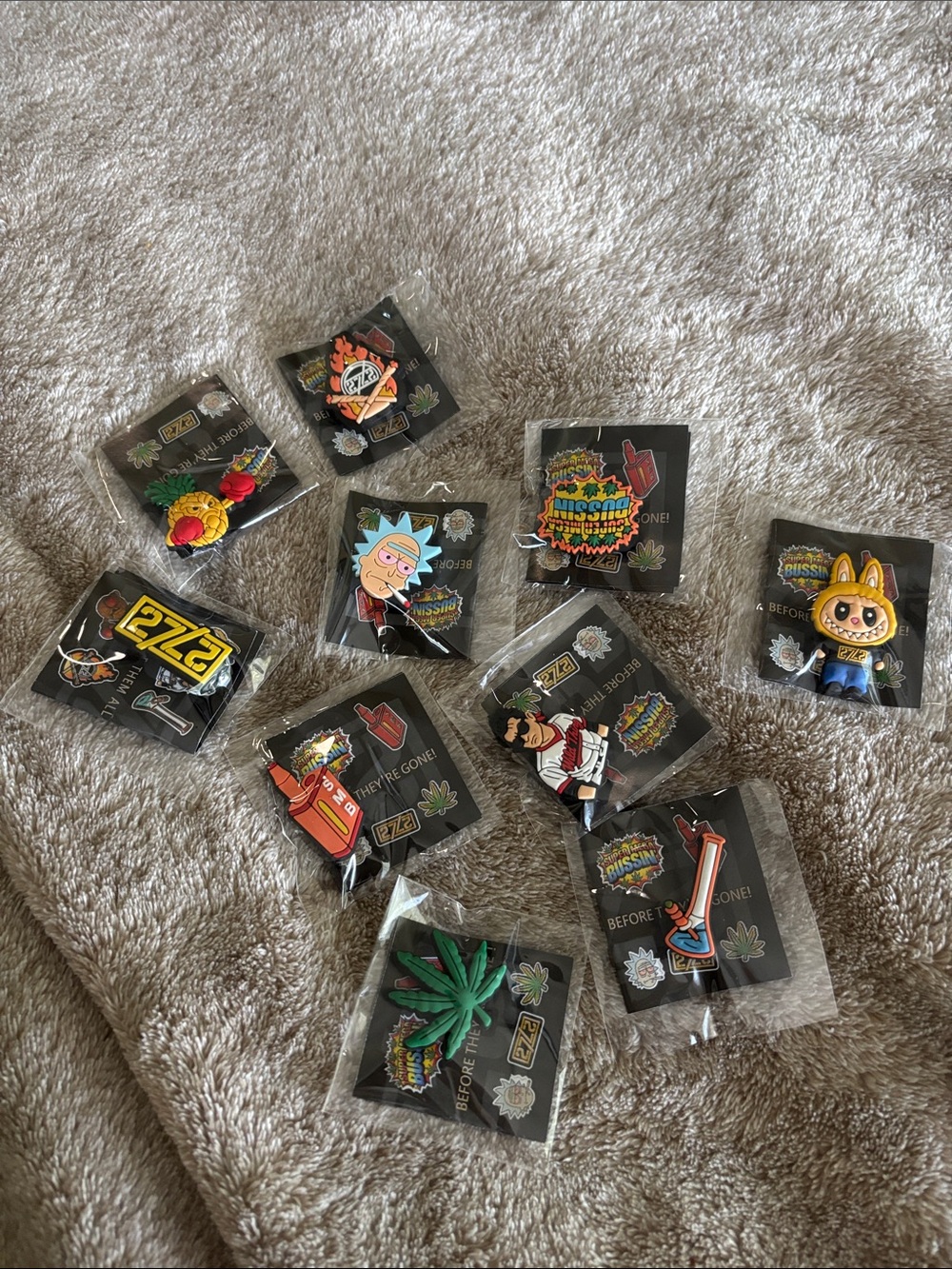 Assorted Cannabis Croc Charms Cartoon Enamel Pins - Colorful Mix